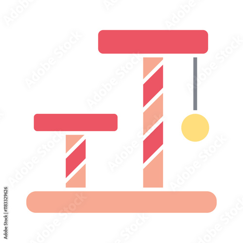 Cat condo icon in flat color style