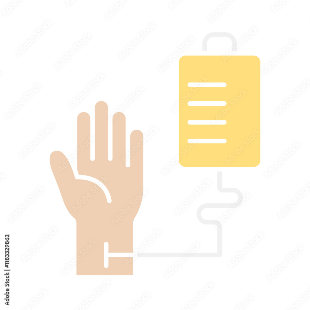 Blood donation icon in flat color style