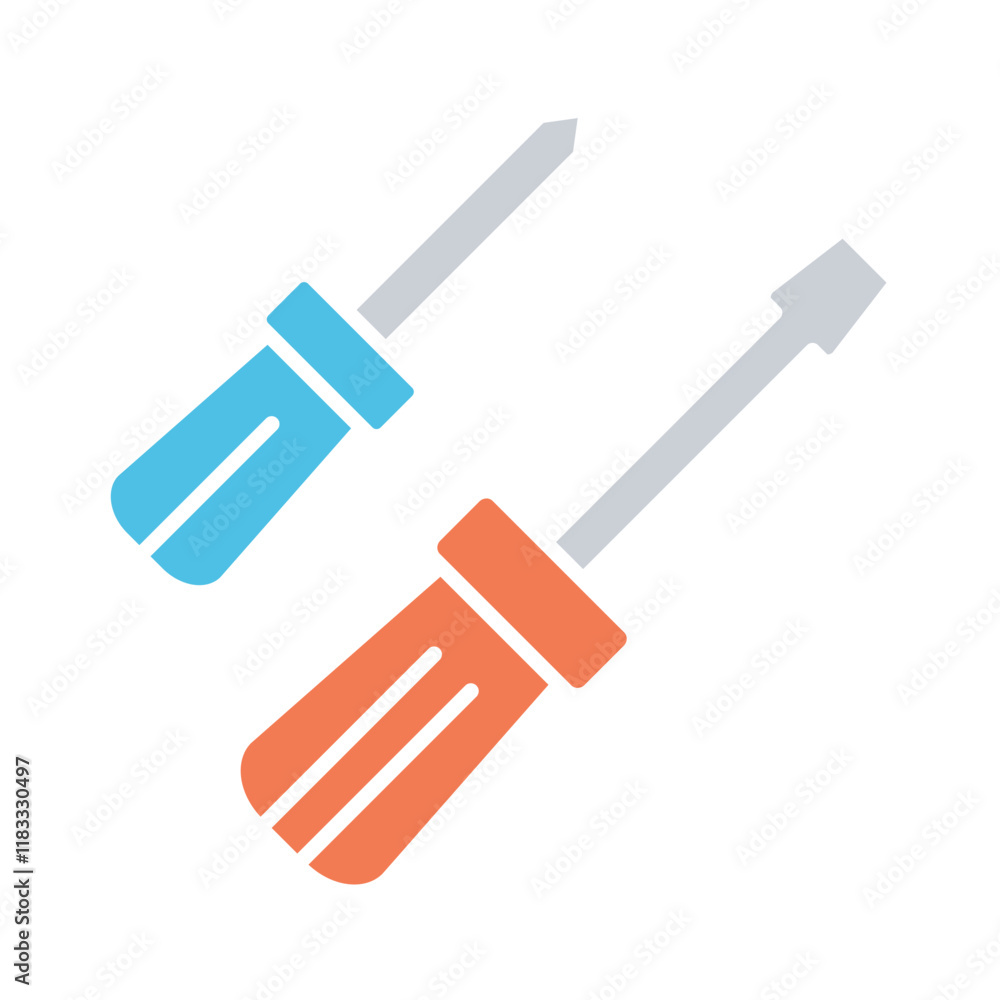 Screwdriver icon in flat color style Screwdriver icon in flat color style