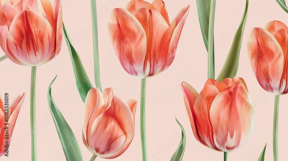 Obraz premium tulip seamless pattern wallpaper