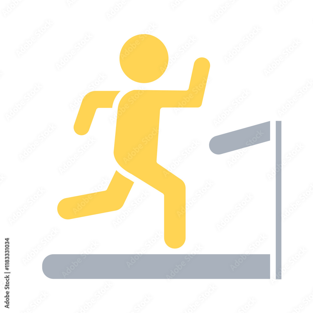 Treadmill icon in flat color style Treadmill icon in flat color style