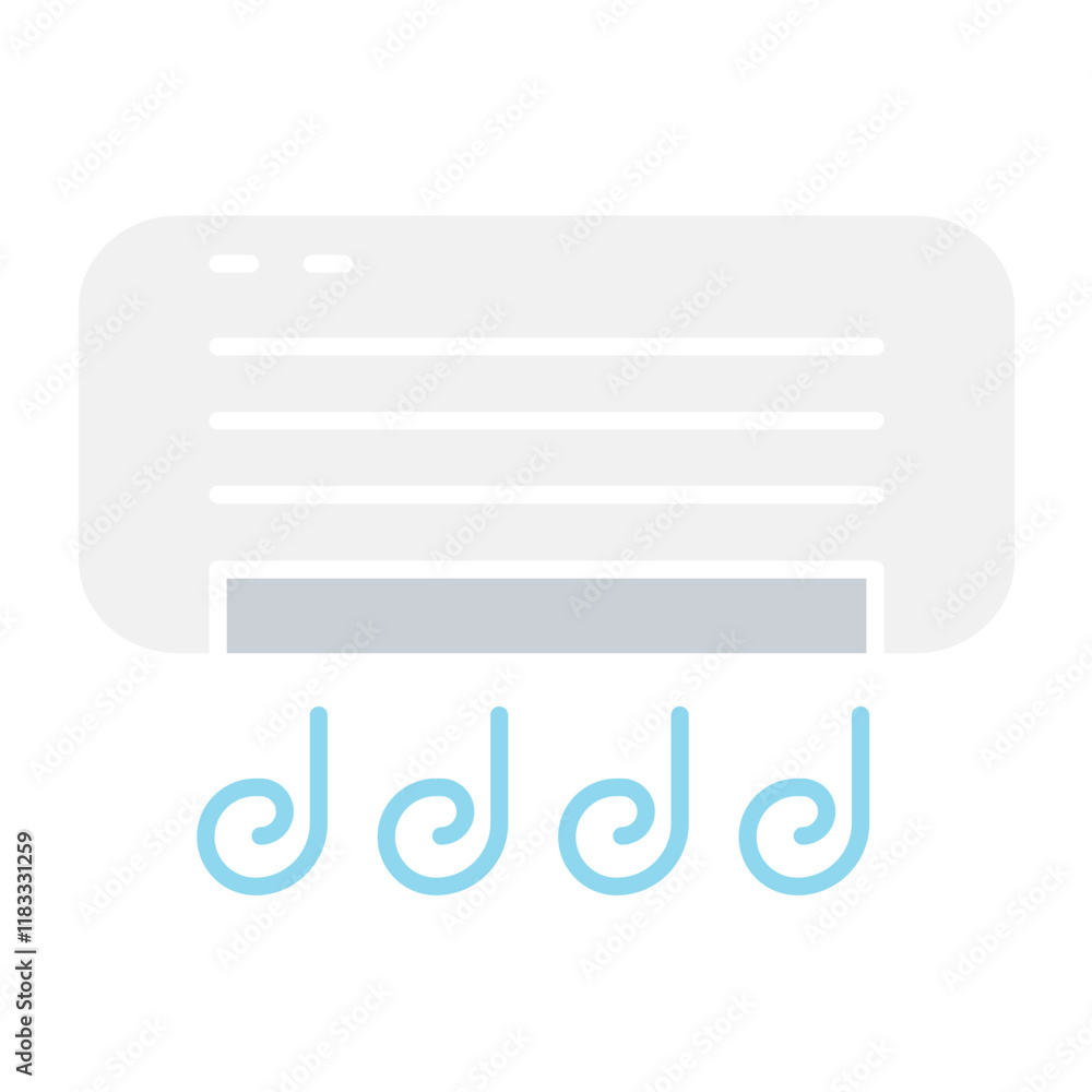 Air conditioning icon in flat color style Air conditioning icon in flat color style