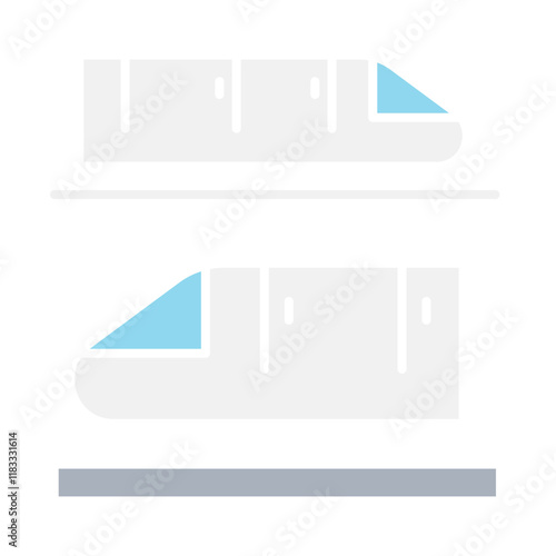 Train icon in flat color style