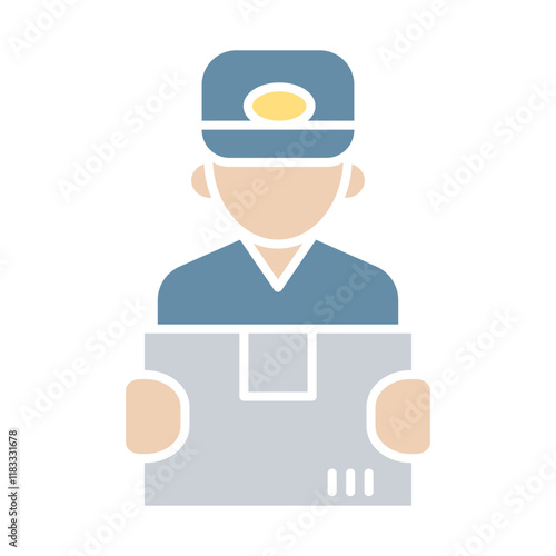 Deliveryman icon in flat color style