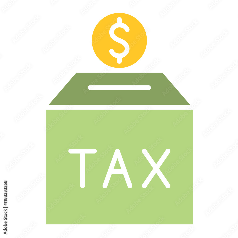 Tax payment icon in flat color style Tax payment icon in flat color style