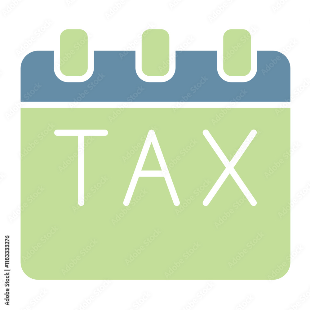 Tax Calendar icon in flat color style Tax Calendar icon in flat color style