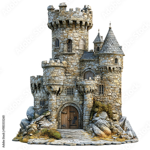 castle isolated on transparent background photo