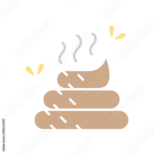 Feces icon in flat color style