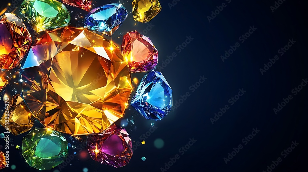 Sparkling Gemstones Glimmering in Vivid Colors Sparkling Gemstones Glimmering in Vivid Colors
