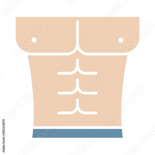 Body builder icon in flat color style