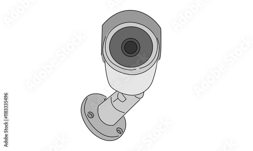 line art color of Cctv camera