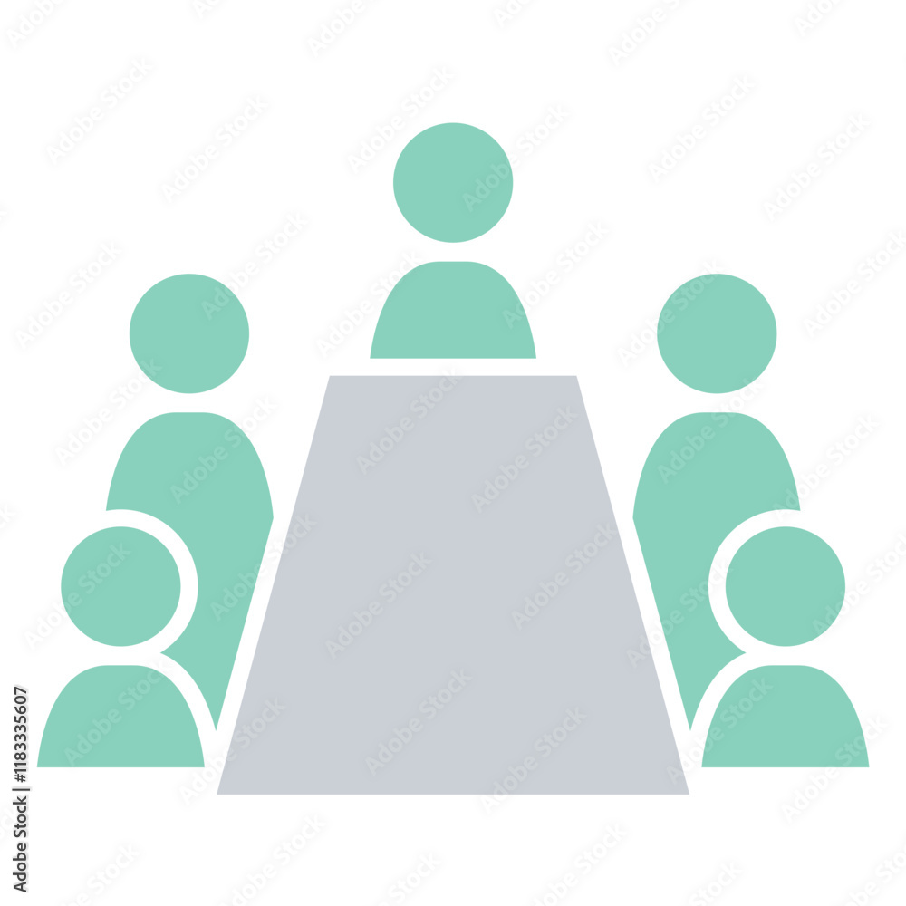 Meeting icon in flat color style Meeting icon in flat color style