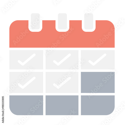 Calendar icon in flat color style