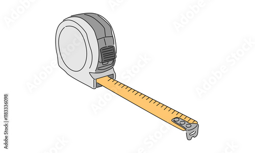 line art color of measuring tape illustration
