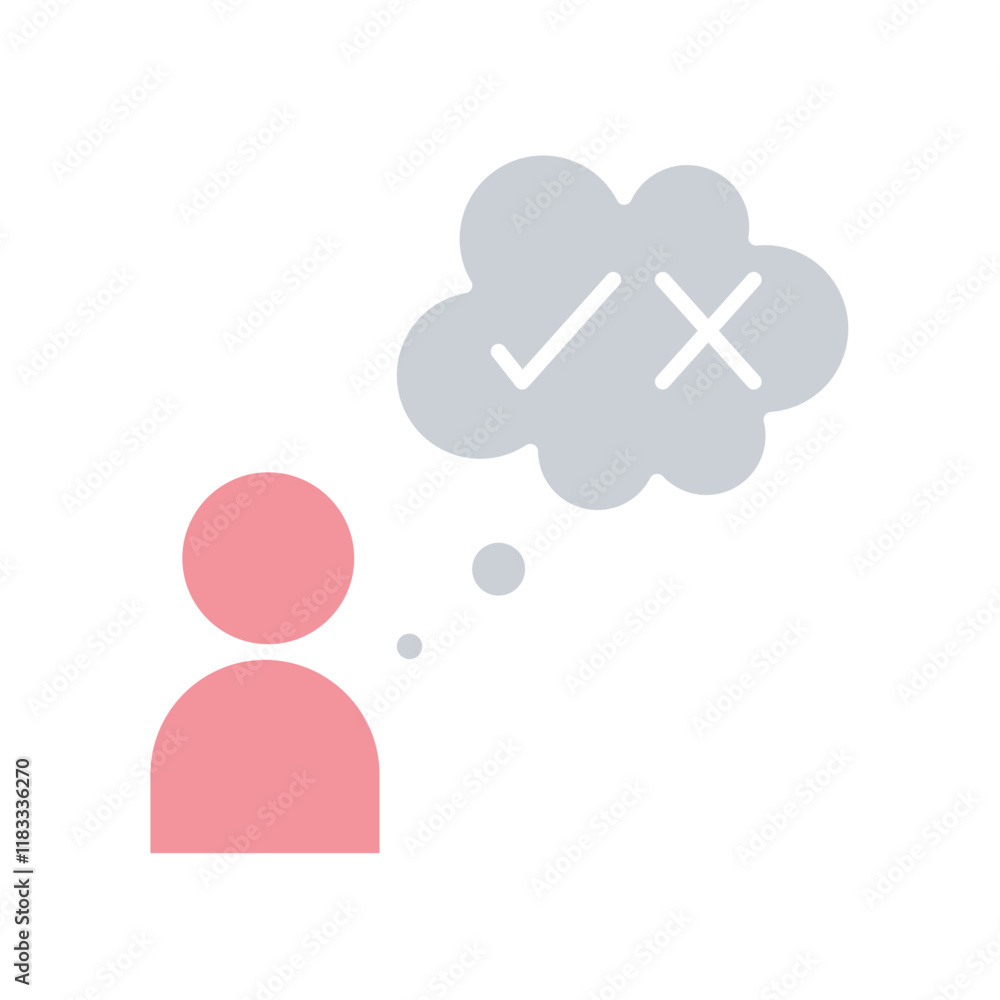 Decision icon in flat color style Decision icon in flat color style