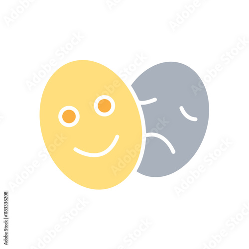 Mask icon in flat color style