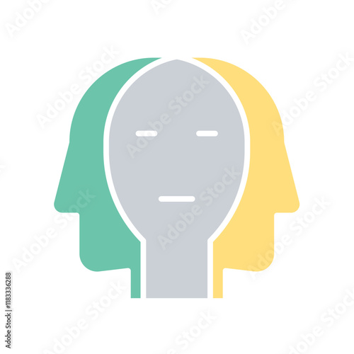 bipolar icon in flat color style