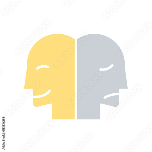 psychology icon in flat color style