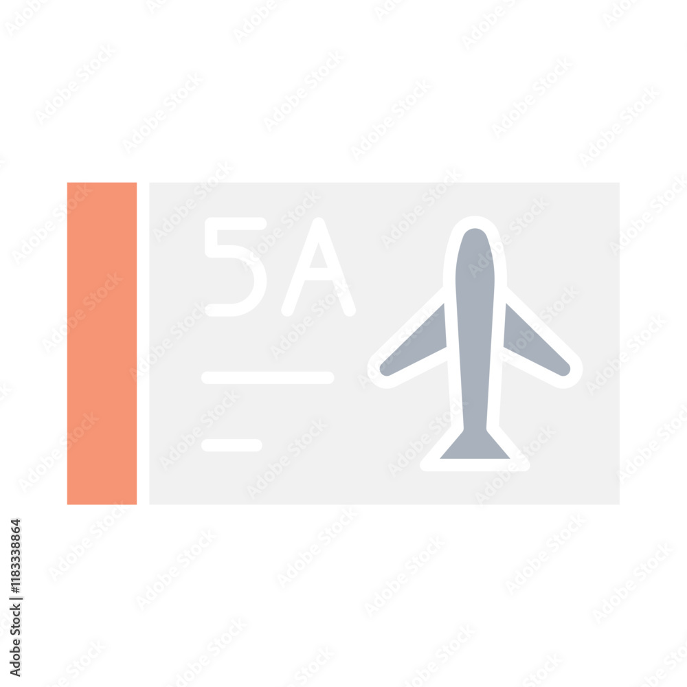 Obraz premium Boarding pass icon in flat color style