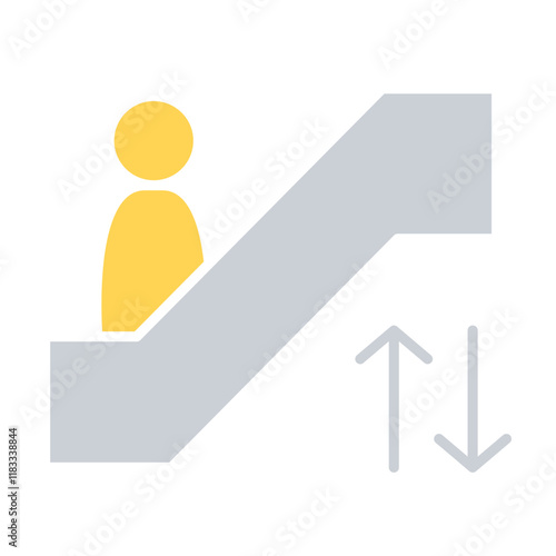 Escalator icon in flat color style