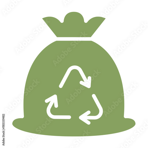 Garbage bag icon in flat color style