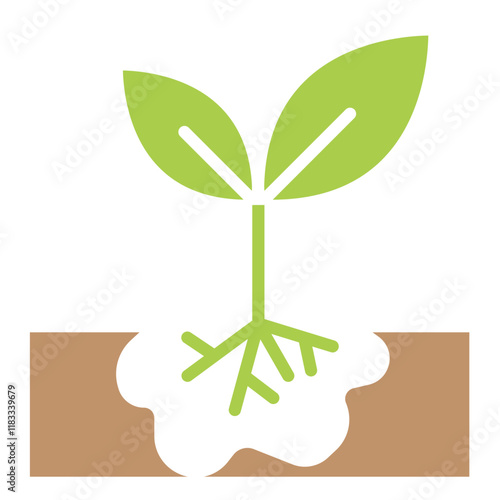 Sprout icon in flat color style
