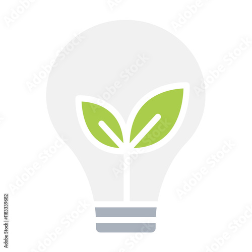 Bio energy icon in flat color style