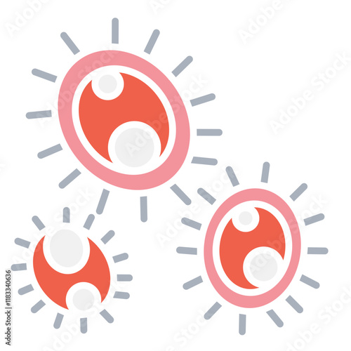 Virus icon in flat color style