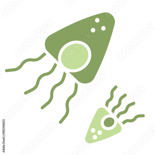 Virus icon in flat color style