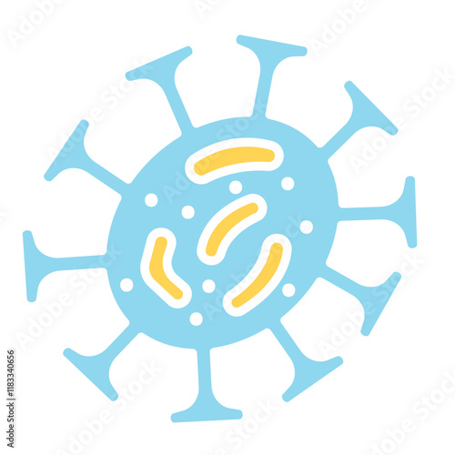 Virus icon in flat color style