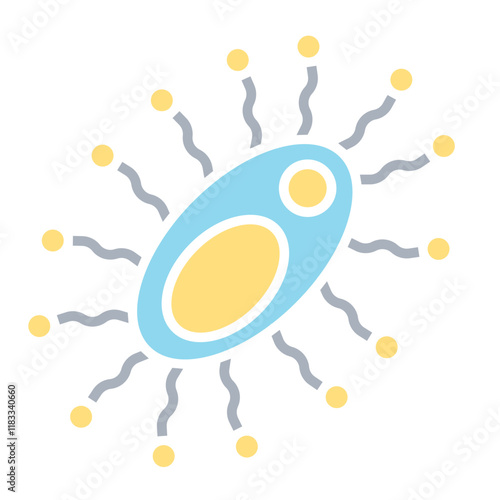 Virus icon in flat color style