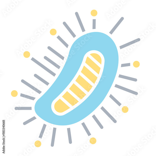 Virus icon in flat color style