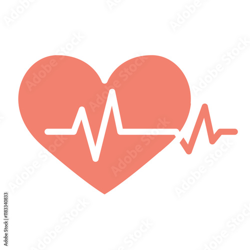 Pulse icon in flat color style