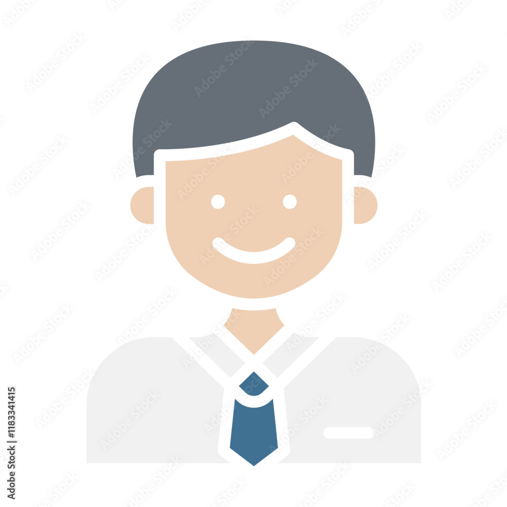 Man icon in flat color style Man icon in flat color style