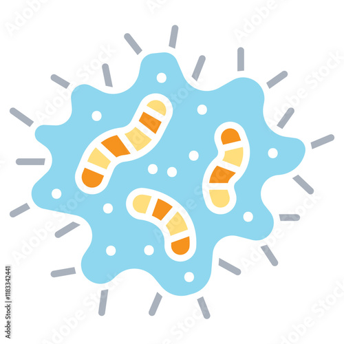 Virus icon in flat color style