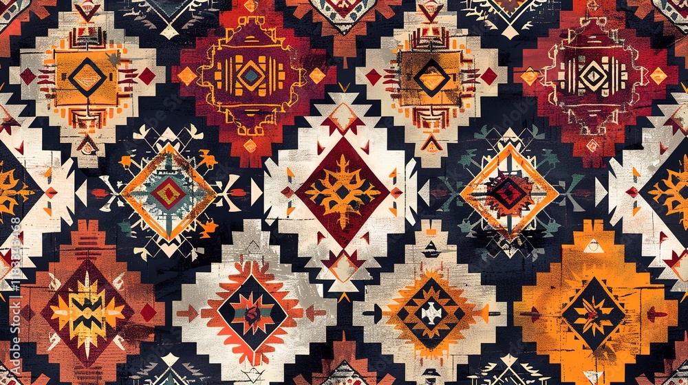 Fototapeta premium Turkish kilims pattern wallpaper