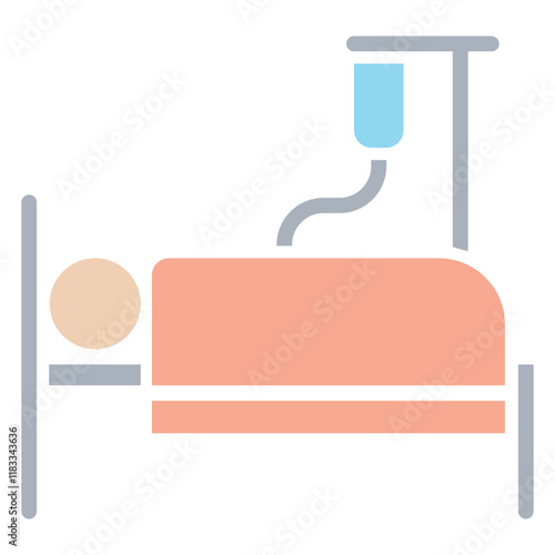 Patient icon in flat color style