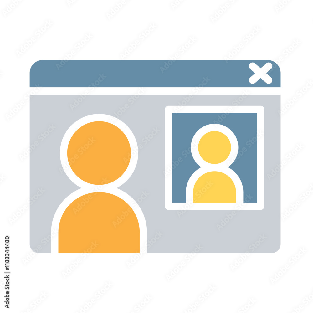 Online Meeting icon in flat color style Online Meeting icon in flat color style
