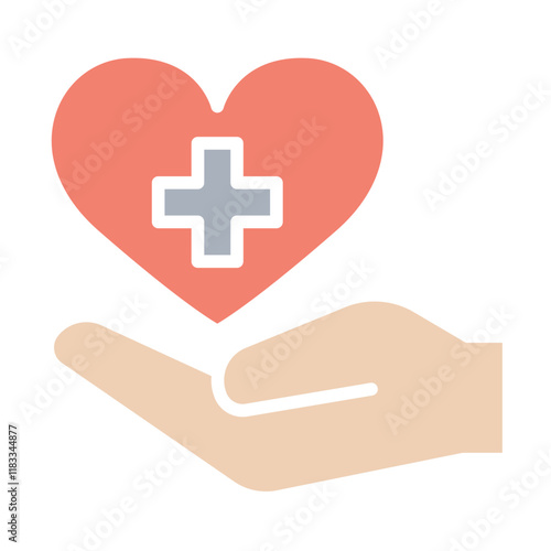health insurance icon in flat color style