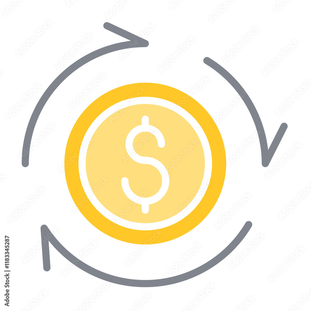 Fund icon in flat color style Fund icon in flat color style