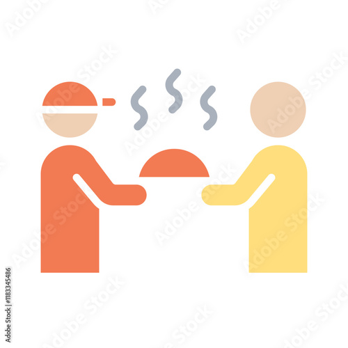 Food delivery icon in flat color style