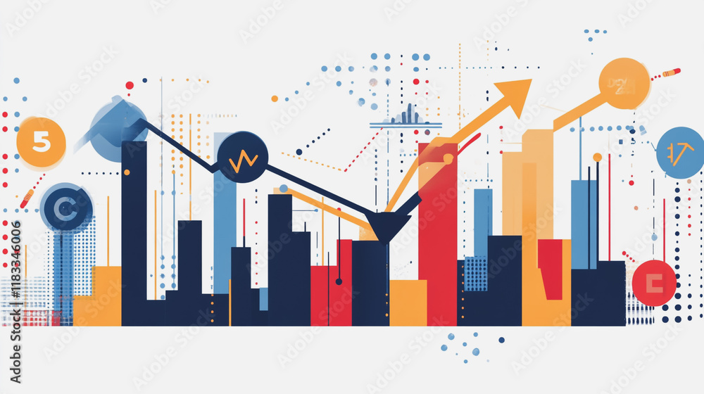 Abstract white background with Colorful charts and graphs with statistics to innovative analyze business potential and forecast future development of companies growth. Abstract white background with Colorful charts and graphs with statistics to innovative analyze business potential and forecast future development of companies growth.