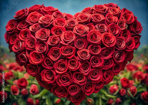 Wallpaper Mural Panoramic View of a Heart Shaped Rose Arrangement Torontodigital.ca