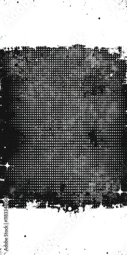 Distressed, faded halftone pattern with grunge texture, aesthetic, rough, crackled