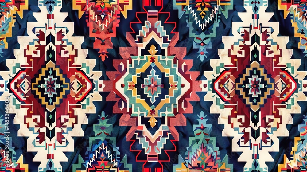Fototapeta premium turkish kilims pattern wallpaper