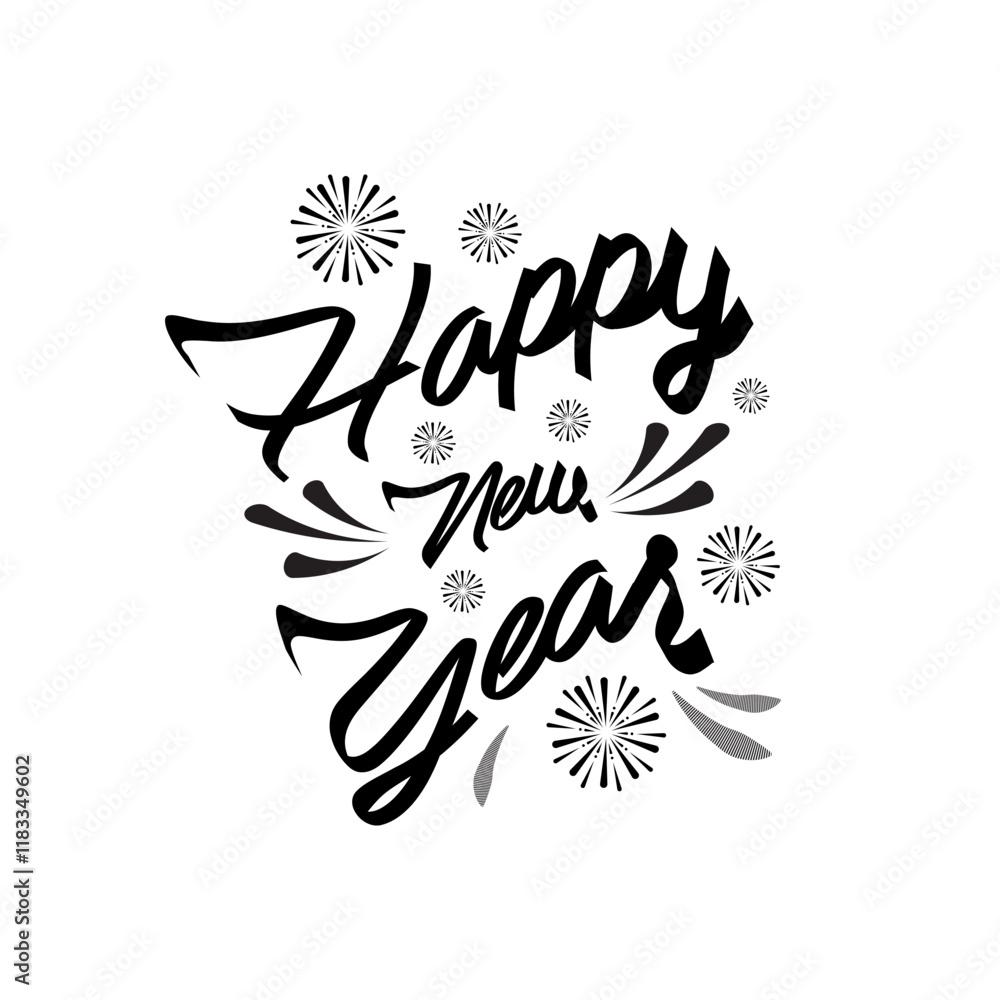 Happy New Year typography vector | Typography vector Happy New Year typography vector | Typography vector
