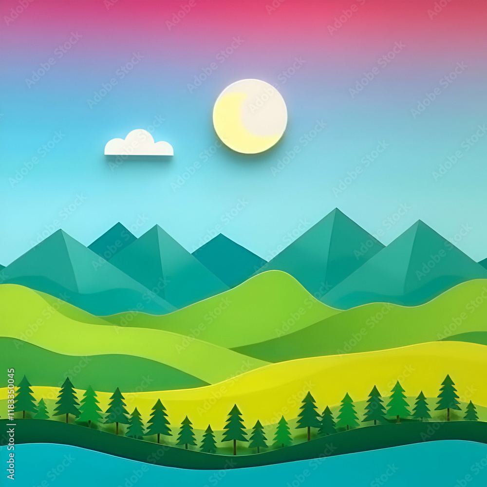 Obraz premium landscape with mountains