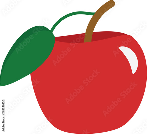 Red apple isolated on white background.