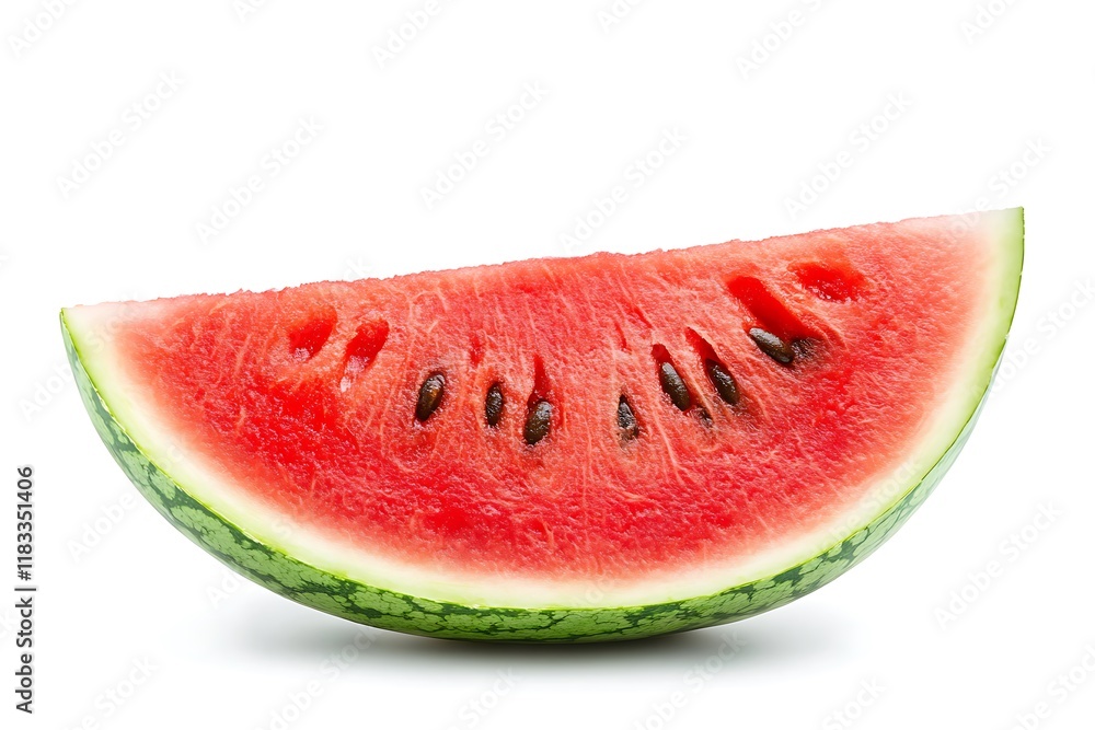 Watermelon slice isolated on white background. Clipping path included. Watermelon slice isolated on white background. Clipping path included.