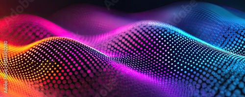 Dots abstract background idea. Vibrant abstract waves showcasing colorful patterns and dynamic movement. photo